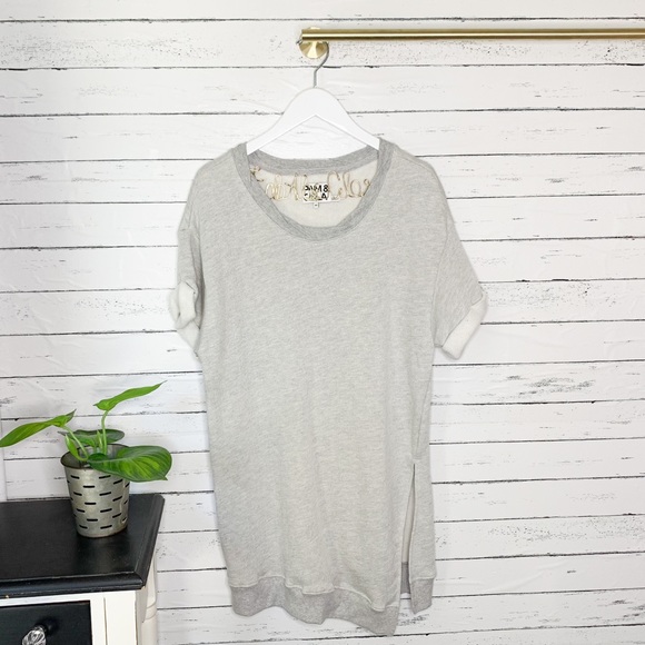 Pam & Gela Heather Gray Short Sleeve Sweatshirt - Picture 6 of 11